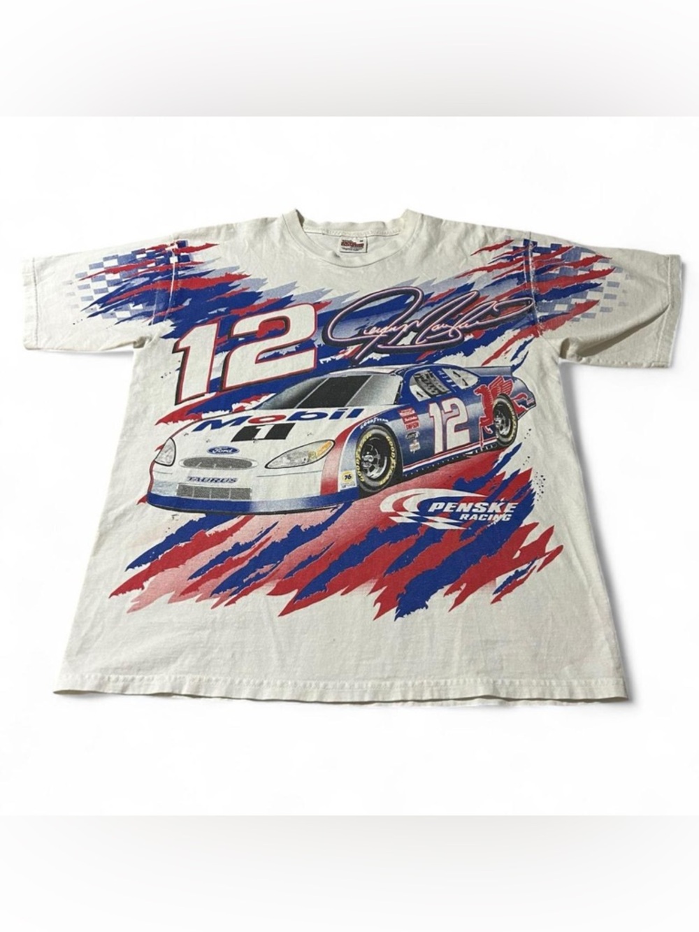 Vintage Jeremy Mayfield All Over Print Shirt Size Medium Nascar Racing 90s